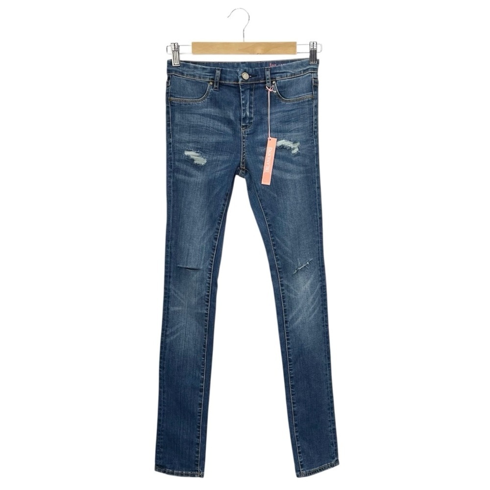 Blank NYC Spray On Skinny Jeans Girl’s Size 14 Blue Distressed Denim New NWT